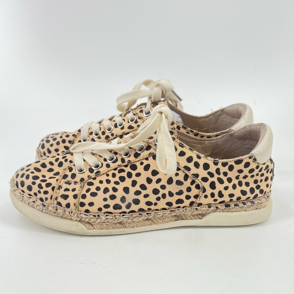 Dolce Vita Morris Tan and Black Leopard Print Canvas Espadrille Sneakers 7.5 - Picture 2 of 9